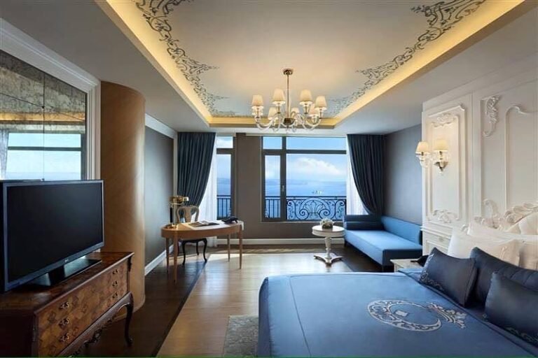 Luxury Oceanfront Bedroom with Elegant Classic Interior Design