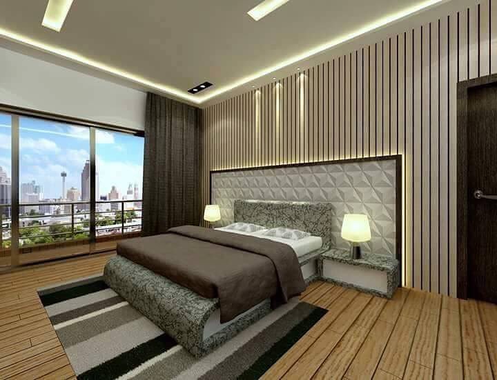 Contemporary City View Bedroom